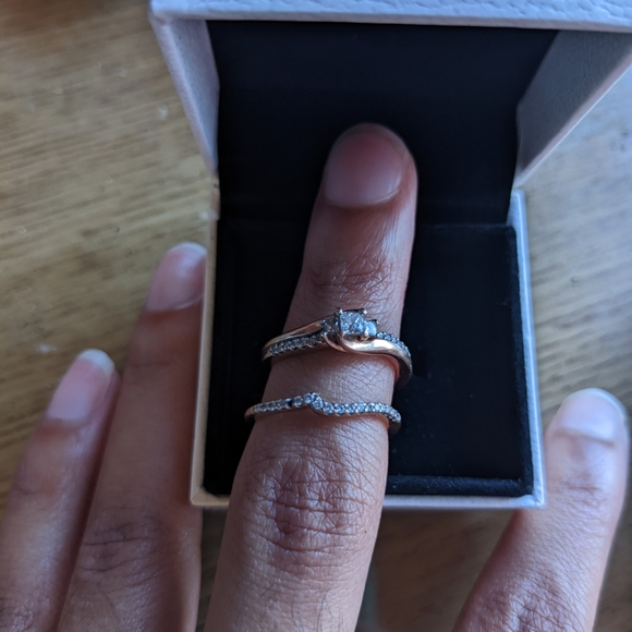 10K Unique Rose gold wedding set - Picture 6 of 6
